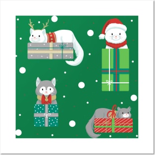 Christmas Cats Posters and Art